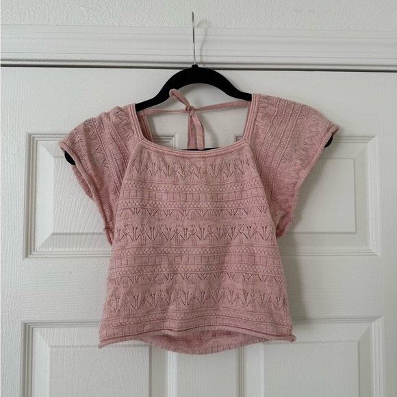 Pink Floral Crochet Top - Picture 1 of 4